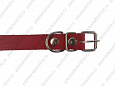 Ошейник Buddy двуслойный кожаный с блочкой красный 25мм 39-52см (040/2)