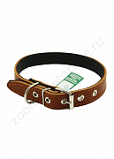 Ошейник Buddy комбинированный кожа+брезент коричневый 25мм 39-55см (290)