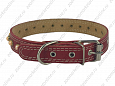 Ошейник Buddy двуслойный кожаный со стразами красный 25мм 39-52см (652/2)