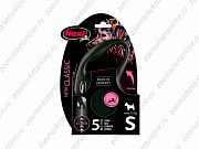 Flexi New Classic S поводок-рулетка для собак черная трос 5м 12кг