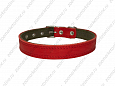 Ошейник Buddy комбинированный кожа+брезент красный 25мм 39-52см (053/2)